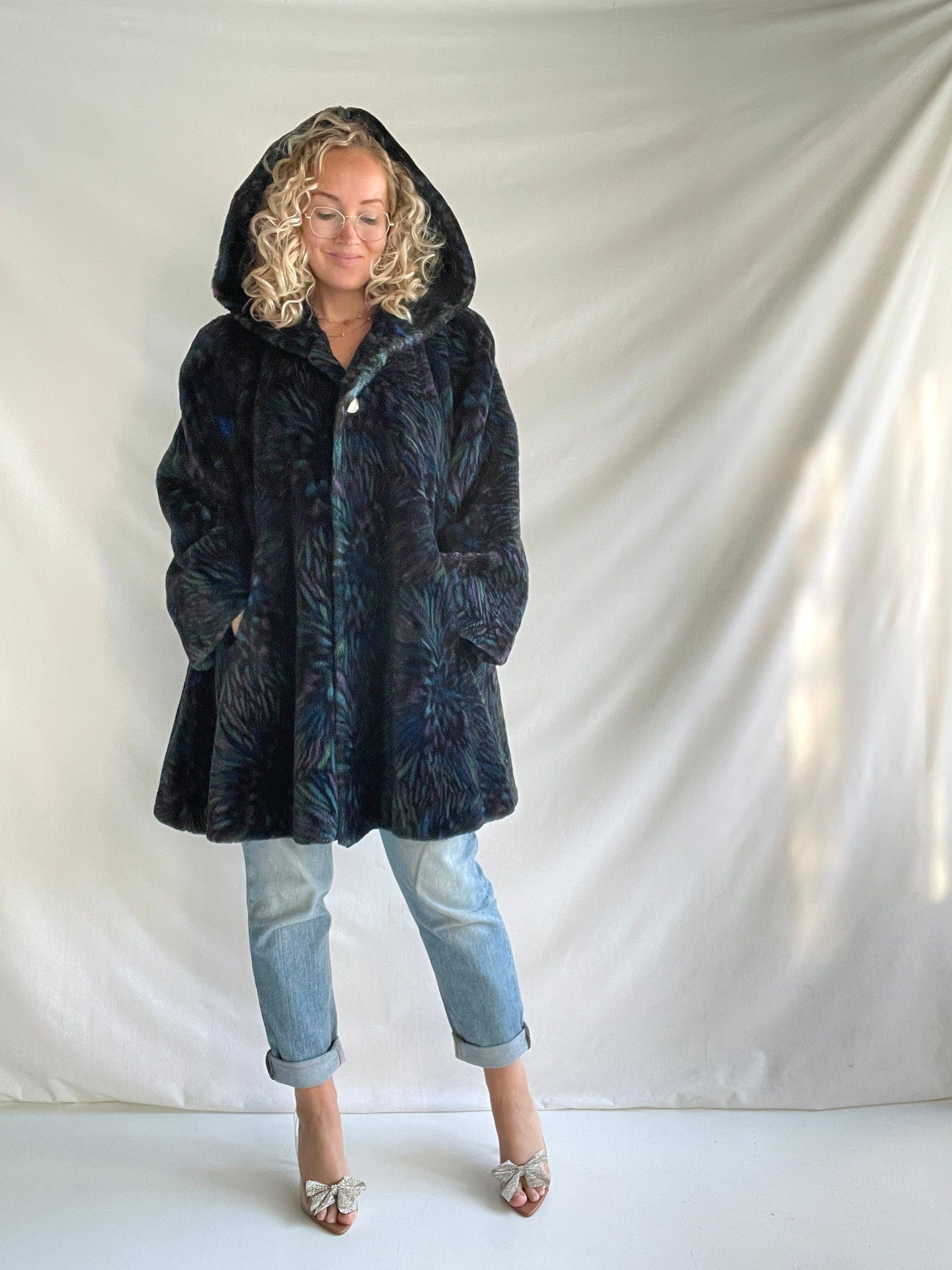 Stunning vintage faux fur coat by Pierre Cardin