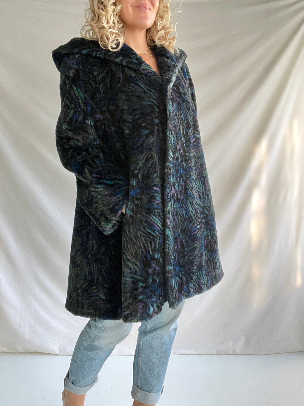 Stunning vintage faux fur coat by Pierre Cardin