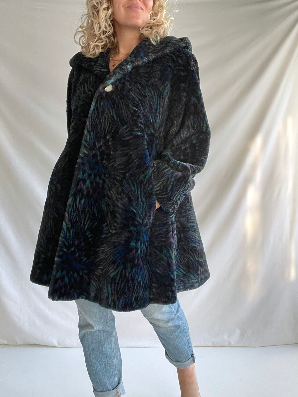 Stunning vintage faux fur coat by Pierre Cardin