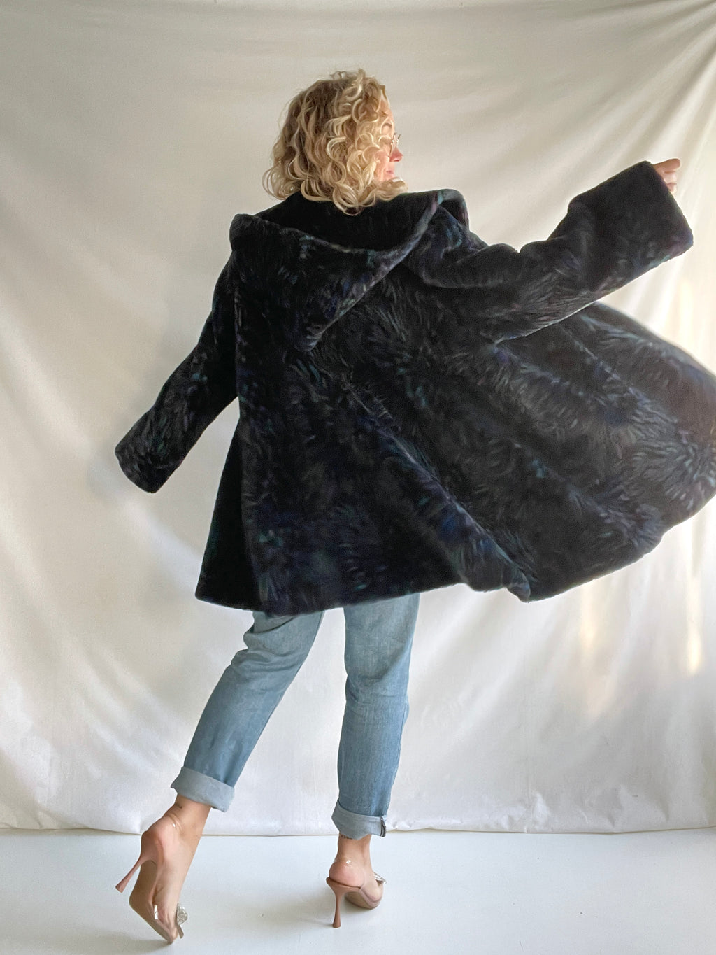 Stunning vintage faux fur coat by Pierre Cardin